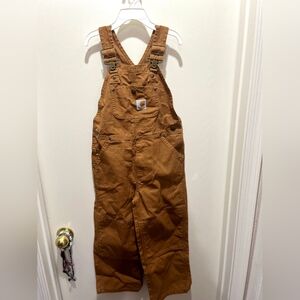 Carhartt Kid's Quilt-Lined Canvas Bib Overall in Carhartt Brown.  Size 6 Excelle